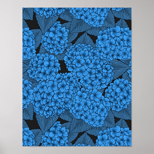 Affiche Hortensia bleu (Devant)