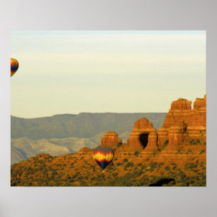 Affiche Hot Air Balloons à Sedona, Arizona, États-Unis.