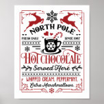 Affiche Hot Chocolate Party Station<br><div class="desc">Cute Hot Chocolate Bar sign featuring fun fonts and illustrations perfect for any holiday party needing some hot cocoa!</div>