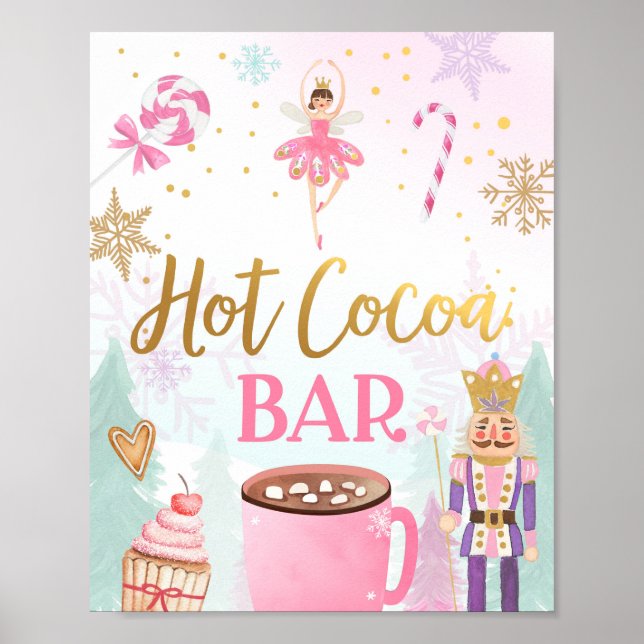 Affiche Hot Cocoa Bar Chocolat Nutcracker Ballerina Girl (Devant)