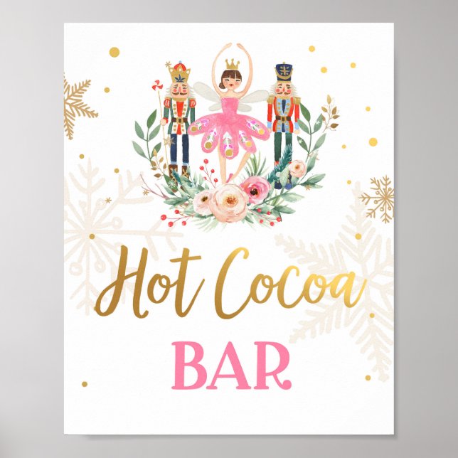 Affiche Hot Cocoa Bar Chocolat Nutcracker Ballerina Girl (Devant)