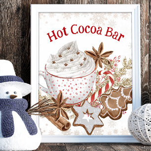 Affiche Hot Cocoa Bar Cookies de Noël