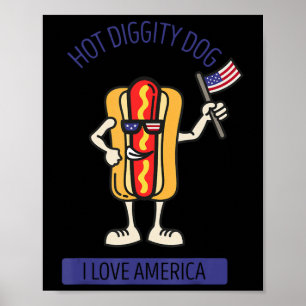 Affiche Hot Diggity Chien Juillet 4Pique-nique Patriotique