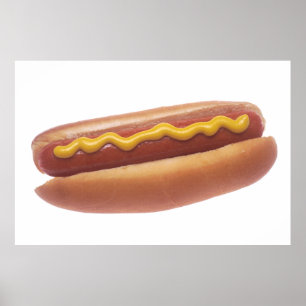 Affiche Hot-dog avec de la moutarde
