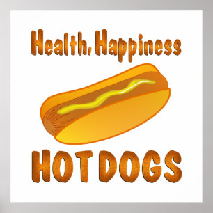 Affiche Hot-dogs de bonheur de santé