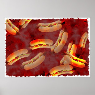 Affiche Hot dogs grunges