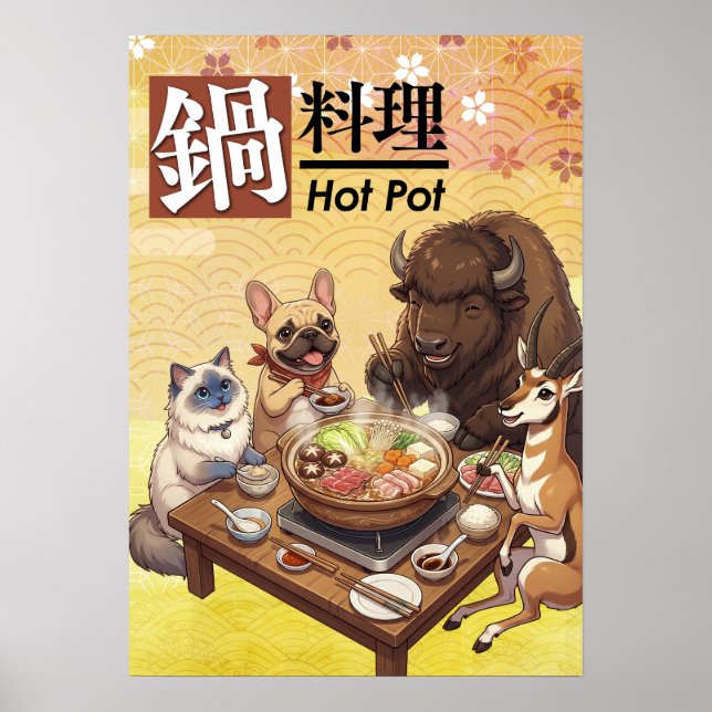 Affiche hot pot yosenabe -Ragdoll, French Bulldog... etc- (Devant)