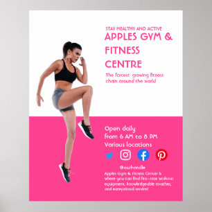 Affiche hot rose Photo gym entraînement personnel fitness 