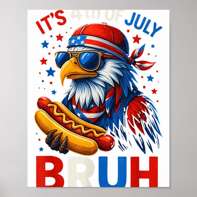 Affiche Hotdog Bruh 4th Of July Boys Kids Fourth Of July B (Devant)