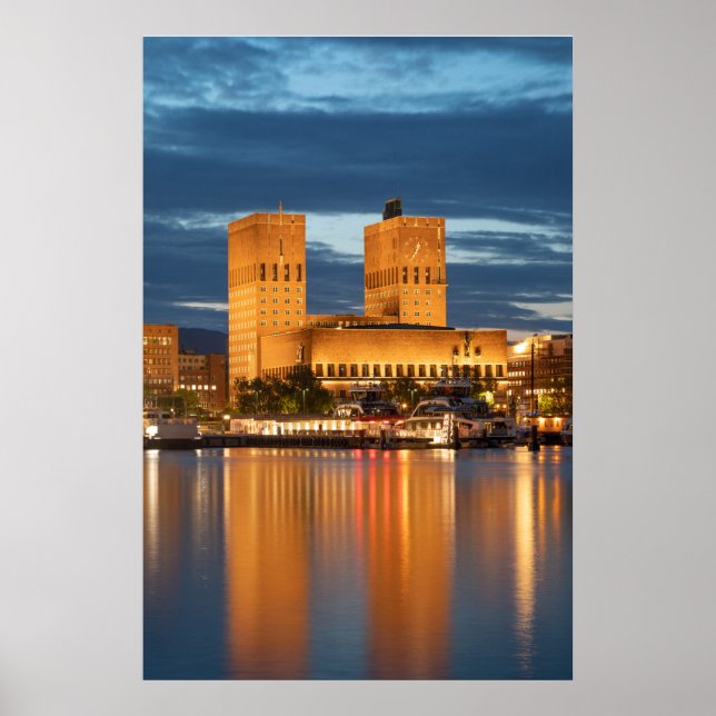 Affiche Hôtel de ville d'Oslo Norvège (Devant)