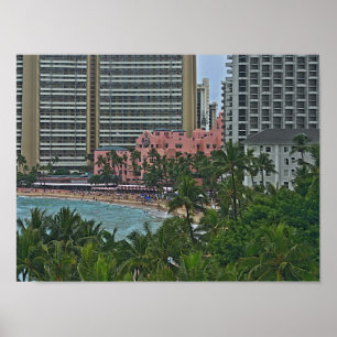 Affiche Hôtel hawaïen royal, Honolulu, Hawai'i
