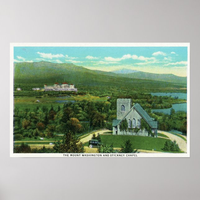 Affiche Hôtel Mt Washington, Stickney Chapel View (Devant)