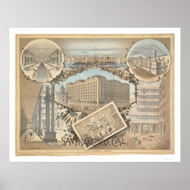 Affiche Hôtel Palace, San Francisco, Californie (Devant)