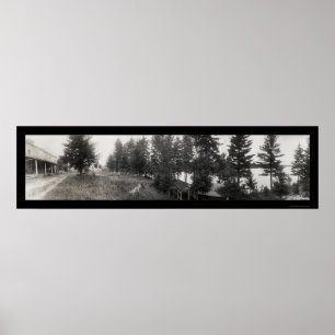 Affiche Hôtel pierreux Glenfield, photo 1921 de lac de New