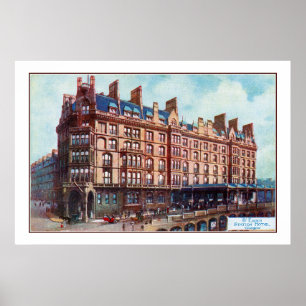 Affiche hôtel pour aquarelle Glasgow de St Enoch de c 1900