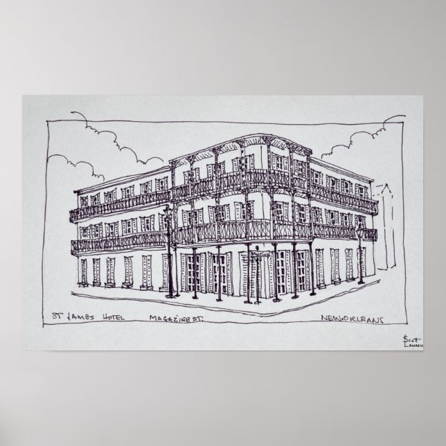 Affiche Hôtel St. James | Quartier français, La Nouvelle-O (Devant)