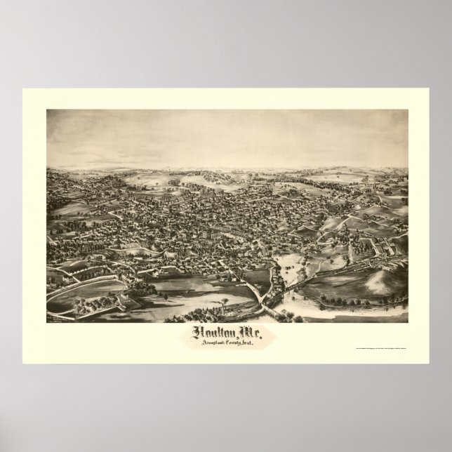 Affiche Houlton, ME Carte panoramique - 1894 (Devant)
