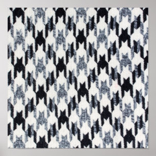 Affiche Houndstooth black and white pattern