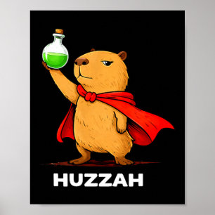 Affiche Hourra capybara alchimiste drôle de potion mème no