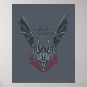 Affiche HOUSE of the Dragon   Fire-Breathing Dragon Head