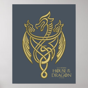 Affiche HOUSE of the Dragon Golden Filigree Dragon Crest