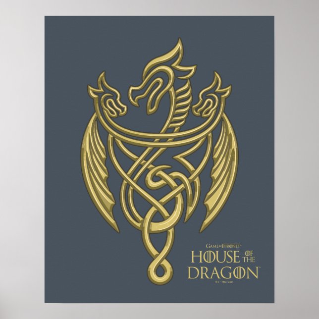Affiche HOUSE of the Dragon | Golden Filigree Dragon Crest (Devant)