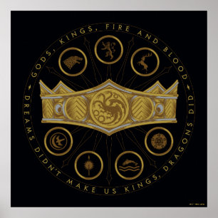 Affiche HOUSE of the Dragon Seven Kingdoms Crown Graphic