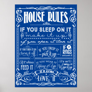 Affiche House Rules Decorative