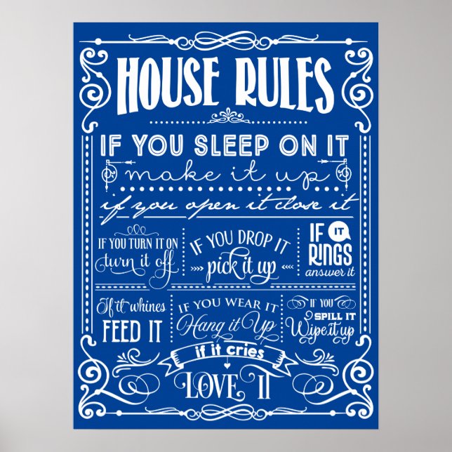 Affiche House Rules Decorative (Devant)
