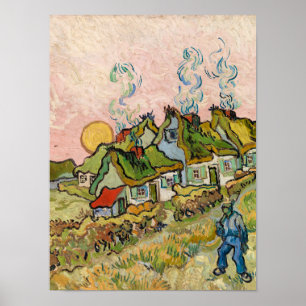 Affiche Houses et figure de Vincent van Gogh