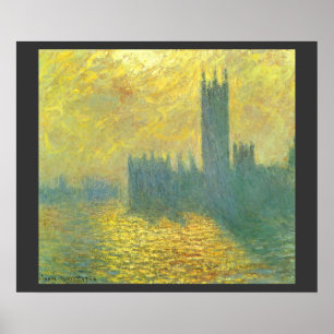Affiche Houses of Parliament, ciel orageux par Claude Mone