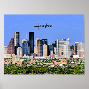 Affiche Houston, Texas scenic cityscape photo