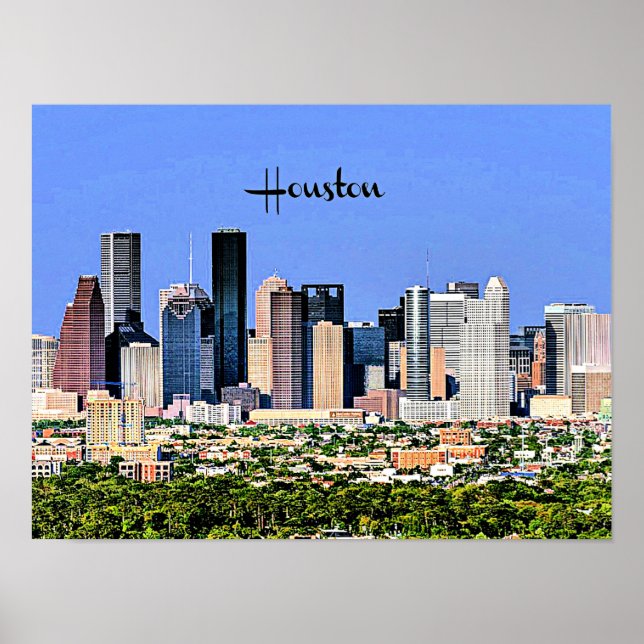 Affiche Houston, Texas scenic cityscape photo (Devant)