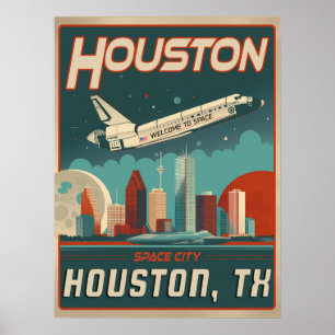Affiche Houston, Texas - Vintage