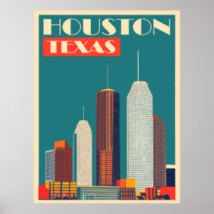 Affiche Houston, Texas, Voyage