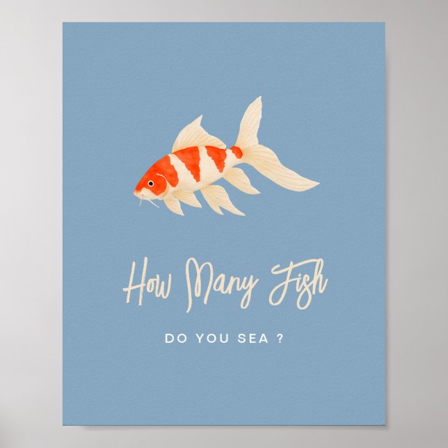 Affiche How Many Fish Bachelorette Guessing Game (Devant)