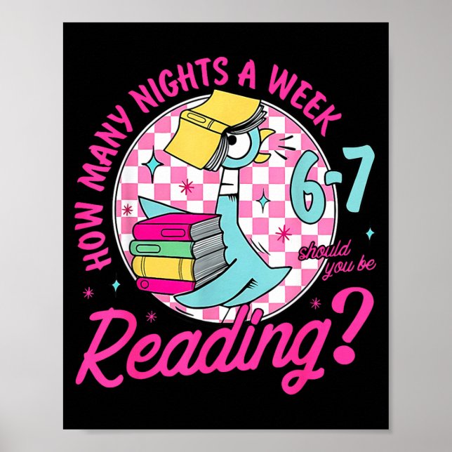 Affiche How Many Nights A Week Should You Be Reading 67 Me (Devant)