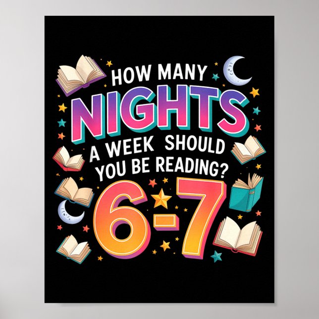 Affiche How Many Nights A Week Should You Be Reading 6–7 M (Devant)