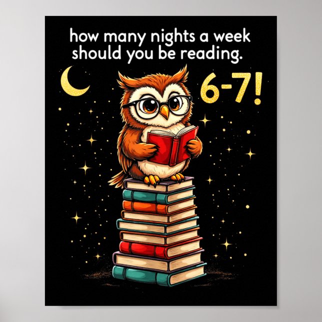 Affiche How Many Nights A Week Should You Read_ 6–7 Fun Te (Devant)