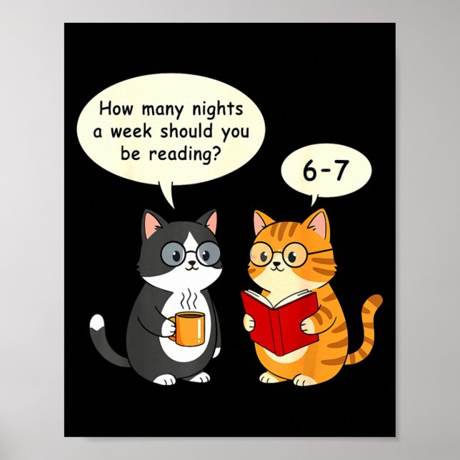Affiche How Many Nights Reading 67 Englieacher Cats Book L (Devant)