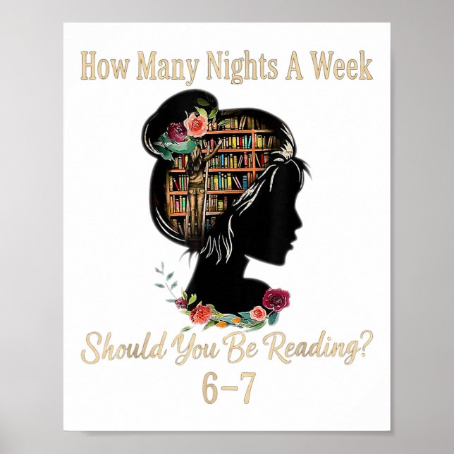Affiche How Many Nights Reading 67 Funny Meme Six Seven Te (Devant)