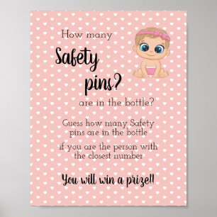 Affiche How many Safety Pins Baby Girl