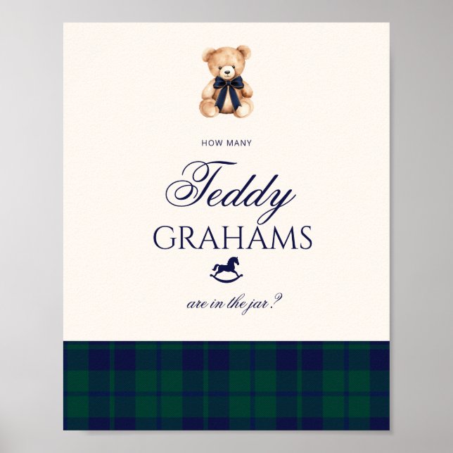 Affiche How many teddy grahams Teddy Bear Red Bow (Devant)