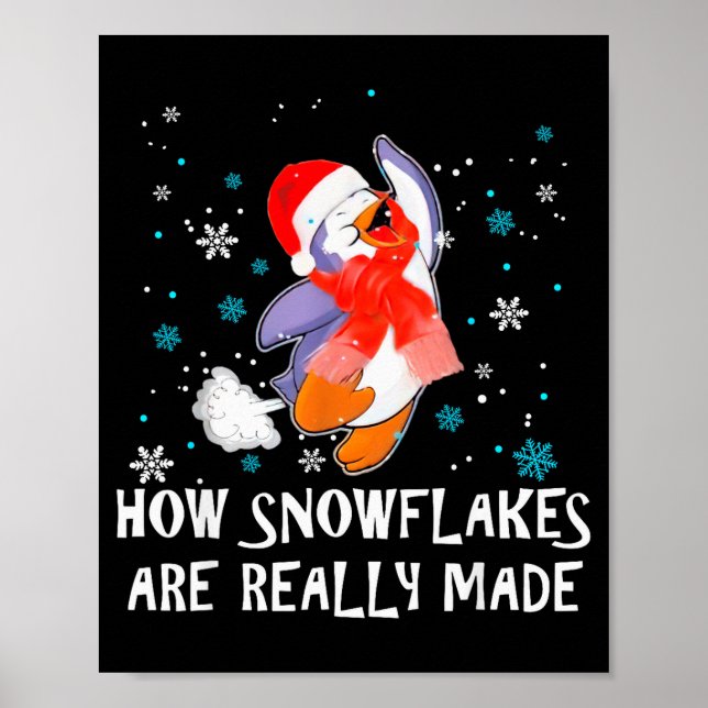Affiche How Snowflakes Are Really Made Snowman Funny Chris (Devant)