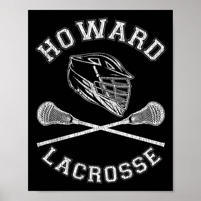 Affiche Howard Lacrosse Vintage déshabillée Retro Lax (Devant)