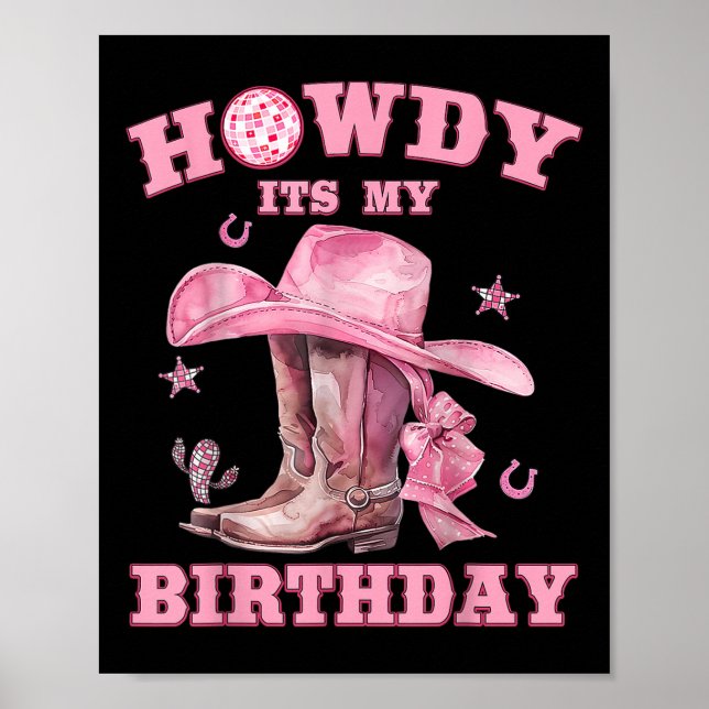 Affiche Howdy C'Est Ma Femme D'Anniversaire Western Rodeo  (Devant)