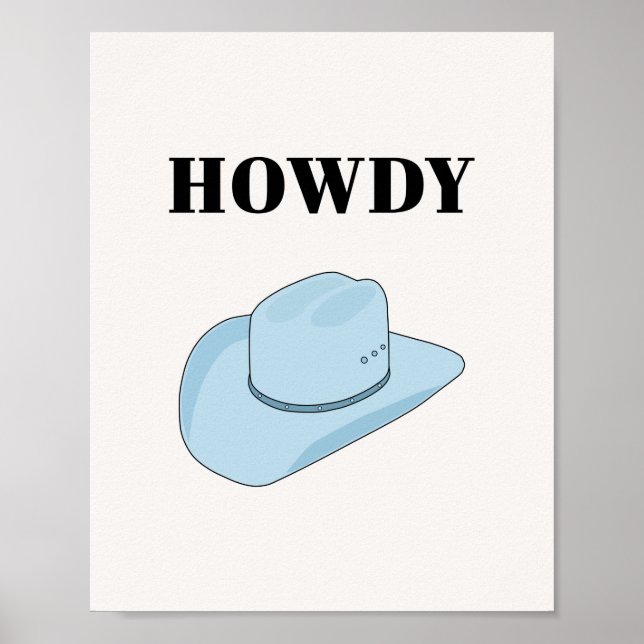 Affiche Howdy Cowboy Casquette Baby Blue (Devant)