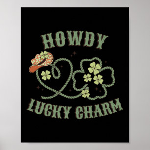 Affiche Howdy Lucky Charm Western St Patrick Shamrock