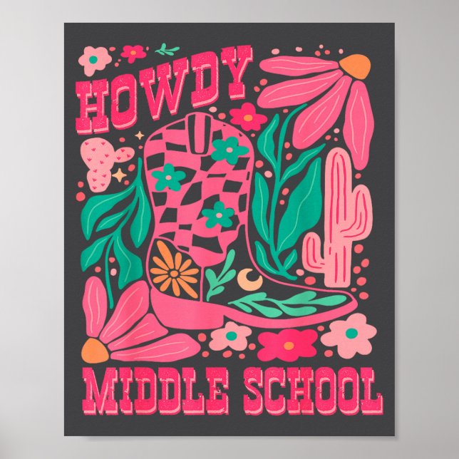 Affiche Howdy Middle School Western Girl Country Rodeo Nk  (Devant)