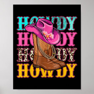 Affiche Howdy Southern Western Girl Country Rodeo Cowgirls